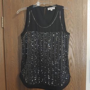 Black sequined top